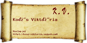 Koós Viktória névjegykártya